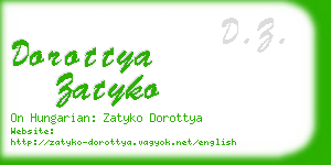 dorottya zatyko business card